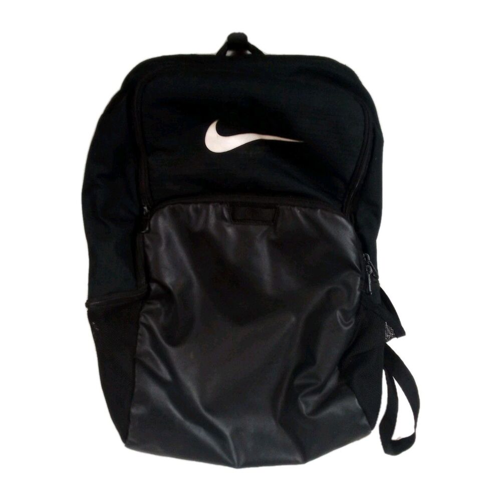 Nike Black Multi-compartment Back Pack Stain In One Opening